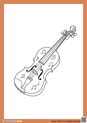 Musical Violin Coloring Page for Kids