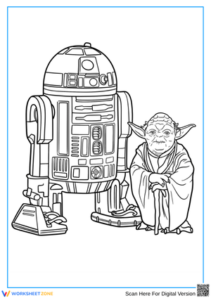 R2-D2 and Yoda Coloring Page