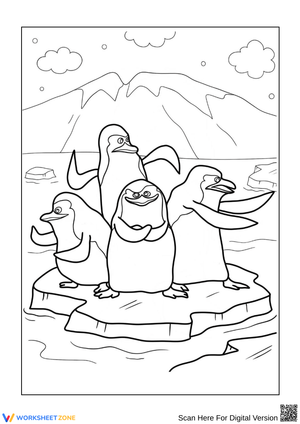 Penguins of Madagascar Coloring Page