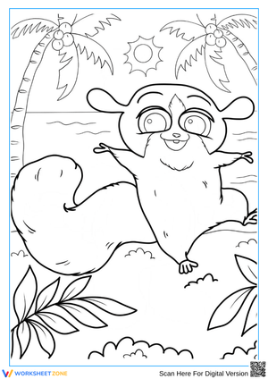 Mort on the Beach Coloring Page