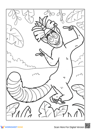 King Julien Jungle Dance Coloring Page