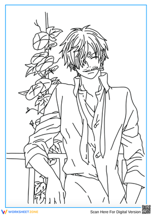 Relaxed Sanji Coloring Page