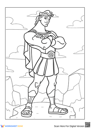 Hercules Standing Heroically Coloring Page