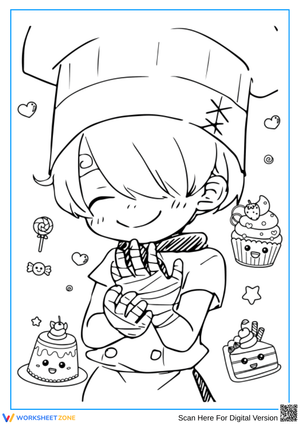 Chibi Sanji Chef Coloring Page