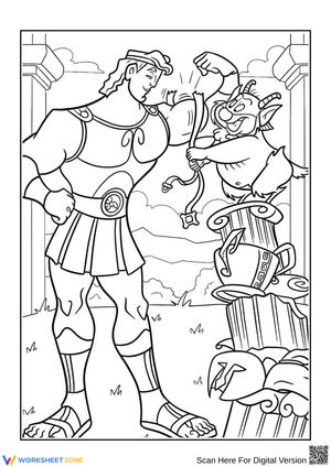 Hercules and Phil Training Together Coloring Page