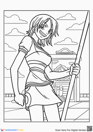 Nami Coloring Page – Anime Street Scene