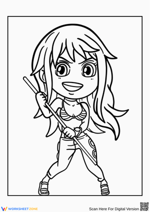 Chibi Nami Coloring Page – One Piece Fun