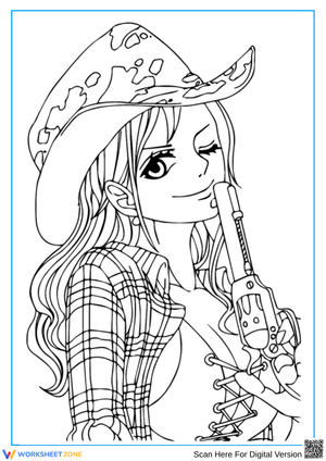 Cowgirl Nami Coloring Page – Fun Western Style
