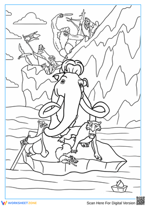 Ice Age Iceberg Adventure Coloring Page 