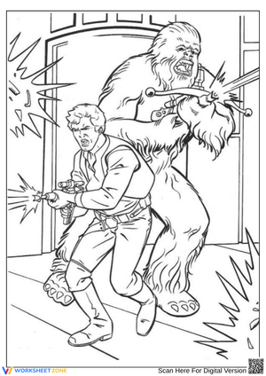 Han Solo and Chewbacca Coloring Page