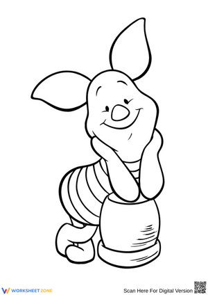 Piglet Resting on Honey Pot Coloring Page