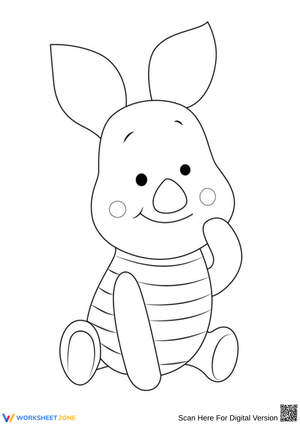 Adorable Baby Piglet Coloring Page