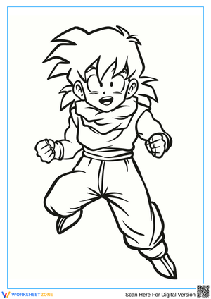 Kid Gohan Dragon Ball Z Coloring Page