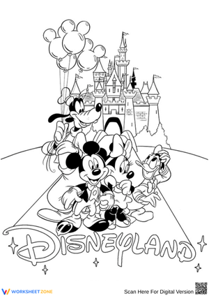 Disneyland Castle & Characters Coloring Fun