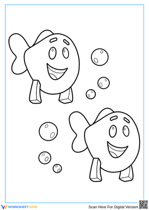 Happy Fish Duo with Bubbles