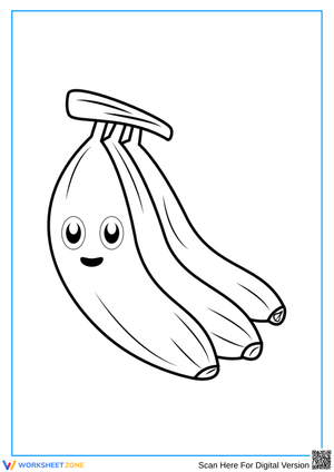 Banana Coloring Page for Kids