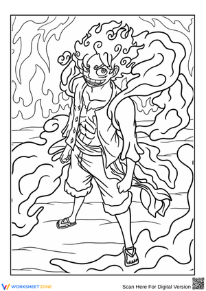 Luffy Gear 5 Coloring Page – One Piece Anime Hero in Action