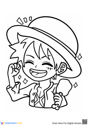 Chibi Luffy Coloring Page – One Piece Fun for Kids