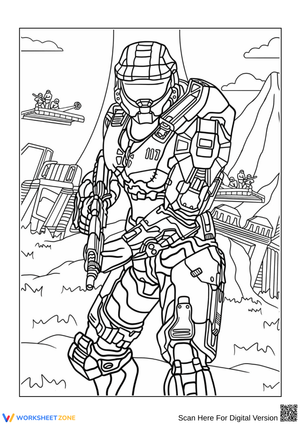 Halo Soldier Coloring Page – Epic Armor and Action