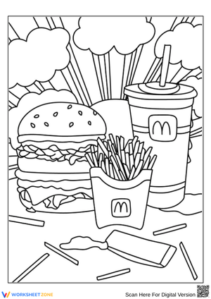 Burger, Fries & More – McDonald’s Meal Coloring Fun