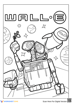 WALL·E and EVE Space Adventure Coloring Page