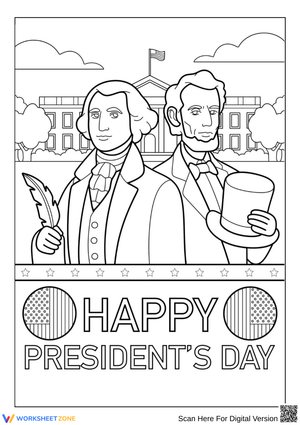 Happy President’s Day Coloring Page – Washington and Lincoln