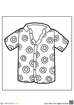 Shirt Coloring Page with Floral Pattern Design