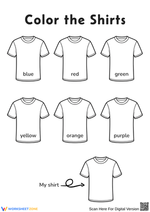 Shirt Coloring Page for Learning Colors