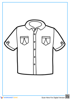 Button-Up Shirt Coloring Page with Front Pockets