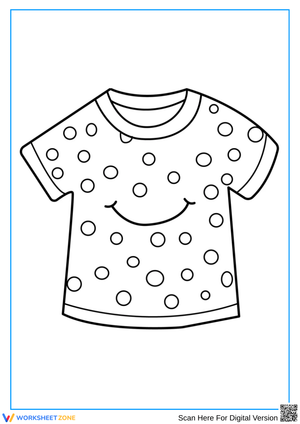 Polka Dot Smiley Shirt Coloring Page for Kids