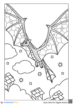 Flying Ender Dragon Coloring Page for Kids