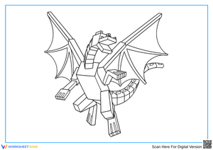 Flying Ender Dragon Coloring Page for Kids