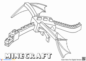 Minecraft Ender Dragon Coloring Page for Kids