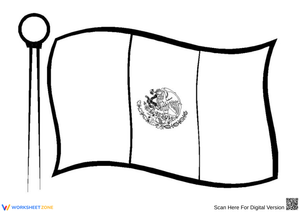 Printable Mexico Flag Coloring Page