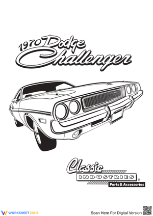 1970 Dodge Challenger – Classic Car Coloring Page