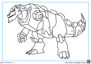 Easy Grimlock Coloring Page – Robot Dinosaur