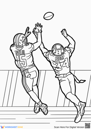 Action Football Coloring Page – Epic Catch Moment