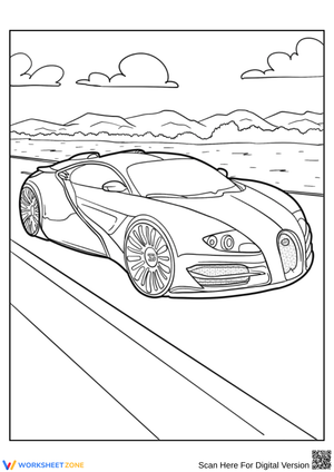 High-Speed Bugatti Coloring Page for Kids