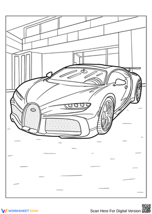 Modern Bugatti Coloring Page for Kids