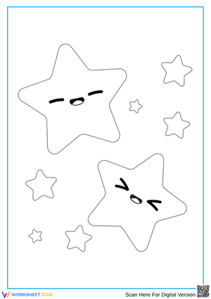 Smiling Stars Printable Coloring Page for Kids