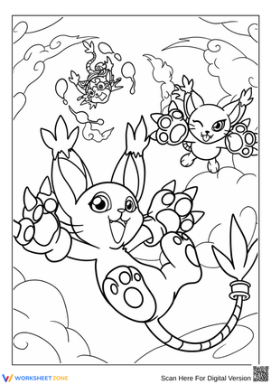 Gatomon Digimon Coloring Page – Playful and Powerful
