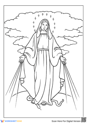 Traditional Virgin Mary Coloring Page
