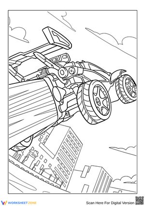 Rocket League Flying Car with Boost Trail Coloring Page
