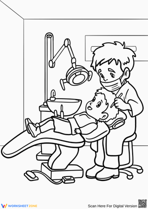 Child at the Dentist Coloring Page