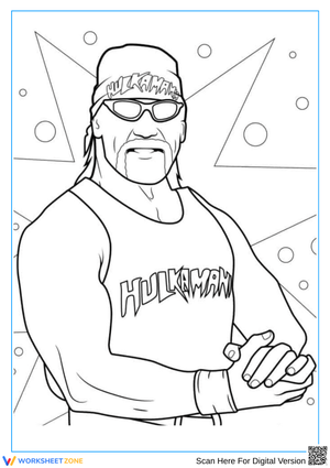 WWE Hulk Hogan Coloring Page – Classic Hulkamania Fun