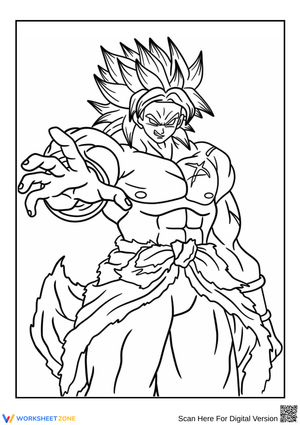 Super Saiyan Warrior Coloring Page – Epic Anime Action