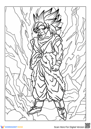 Legendary Broly Coloring Page – Power-Up Lightning Aura