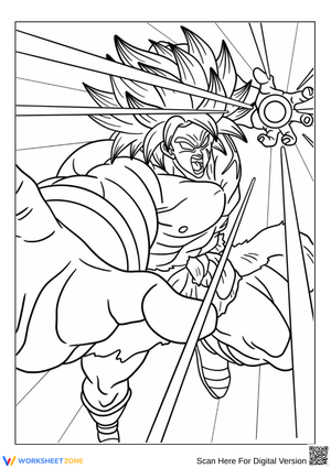Broly Power Blast Coloring Page – Fierce Anime Energy Attack