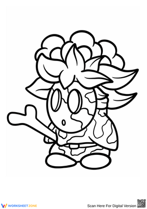 Nature-Themed Shy Guy Coloring Page – Leafy and Fun
