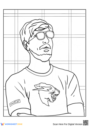MrBeast Logo Tee Coloring Page